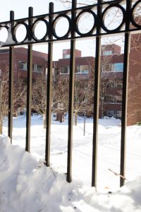 Campus with snow. Photo credit: Martha Stewart